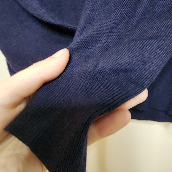 Zara Navy Blue V-neck Viscose Blend - Picture 4 of 7